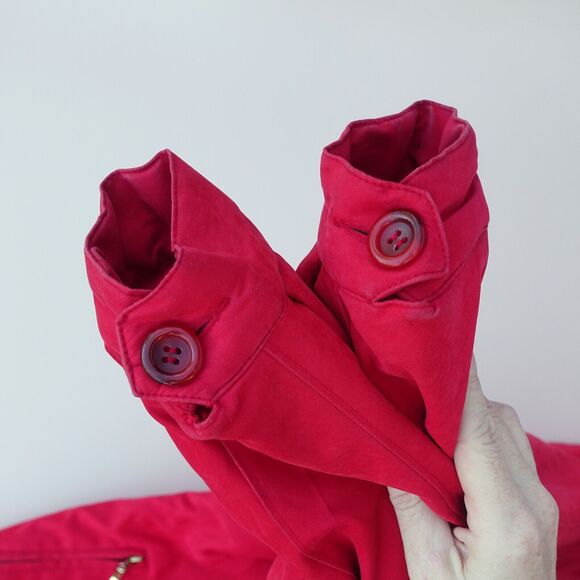 Vintage JNY Jones New York Jacket Women's S Red Removable Hood Full Zip 90s - Picture 13 of 15